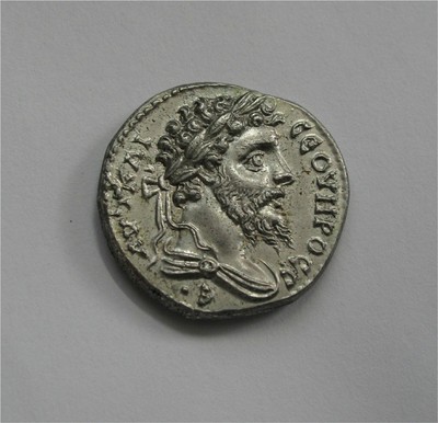 Septimius Severus 195 AD Syria Laodikea-ad-Mare Silver Tetradrahm Coin UNC CNG