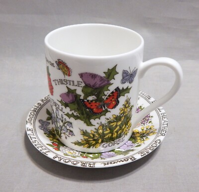 Pat Albeck Wild Flowers Mug and Saucer National Trust For Scotland