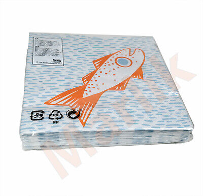 Ikea Paper Napkin Pack of 30, Doftminne Floral, Sommardrom Fish, 13x13'', NEW