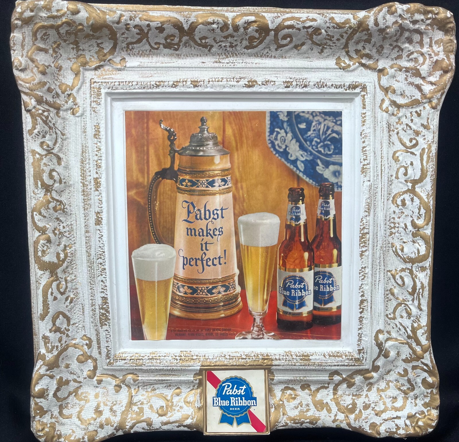 Vintage Pabst Blue Ribbon Beer 1960's All in One Frame