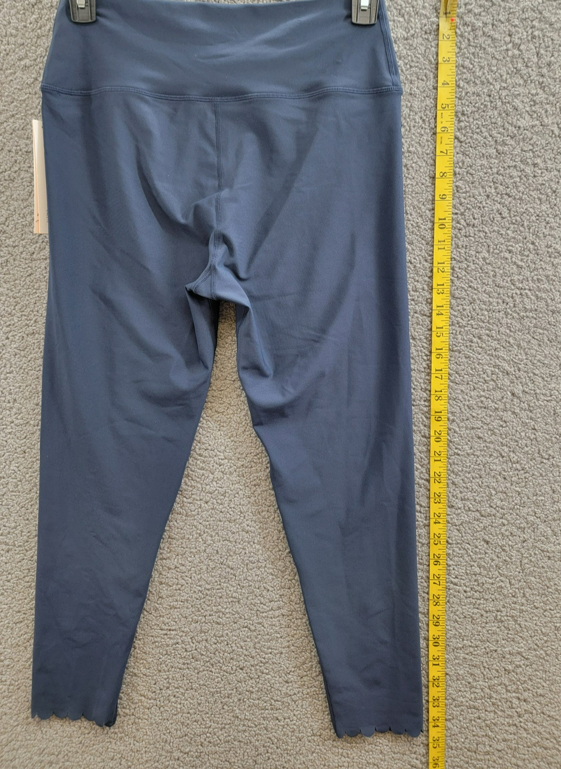 AQUA Athletic Scalloped Hem Leggings Women's XL Myth Elastic Waist Pull On - Picture 20 of 21