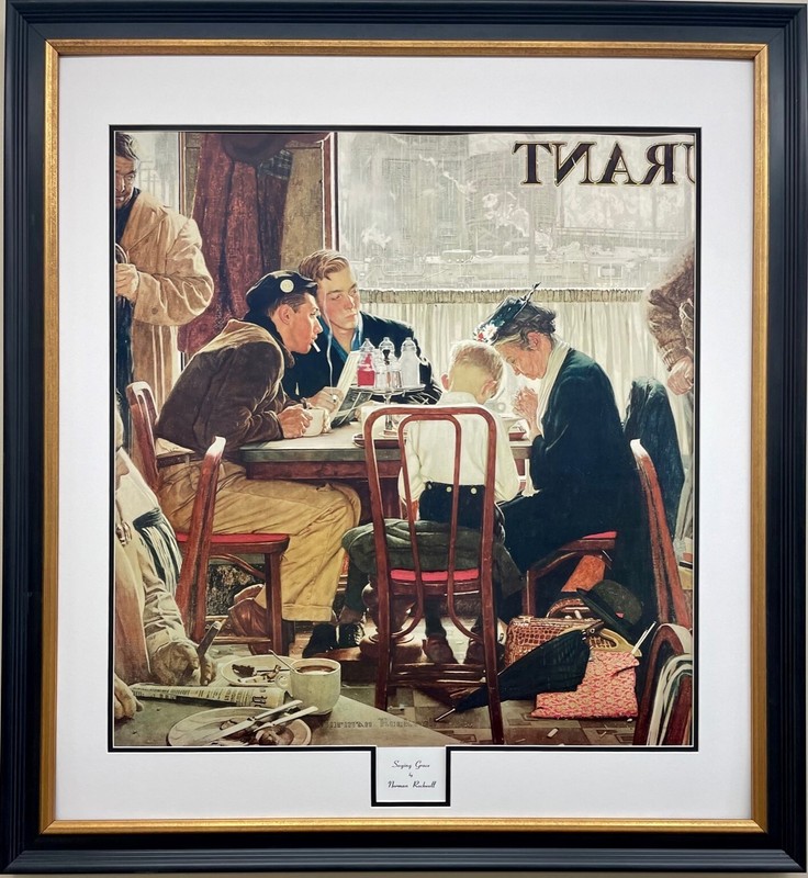 Norman Rockwell "SAYING GRACE" Plate Signed Collotype- NEW!