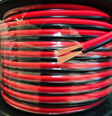 16 Gauge 2 Conductor 100 Feet Copper Clad Power Ground Zip Speaker Wire Stranded