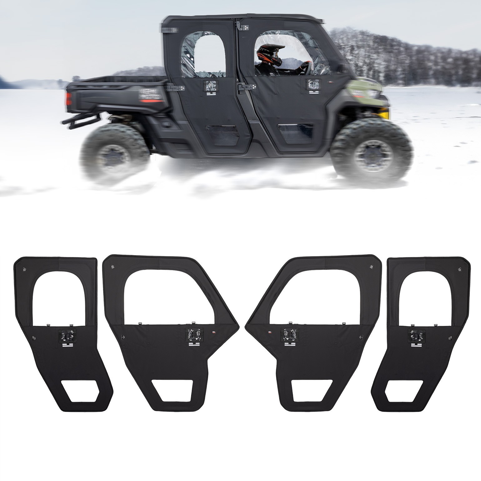 KEMIMOTO Framed Door Kit Cab Enclosure Doors for Can-Am