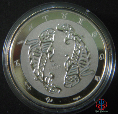 Tokelau Zodiac Pisces,2021 silver  Coin 1 oz in capsule