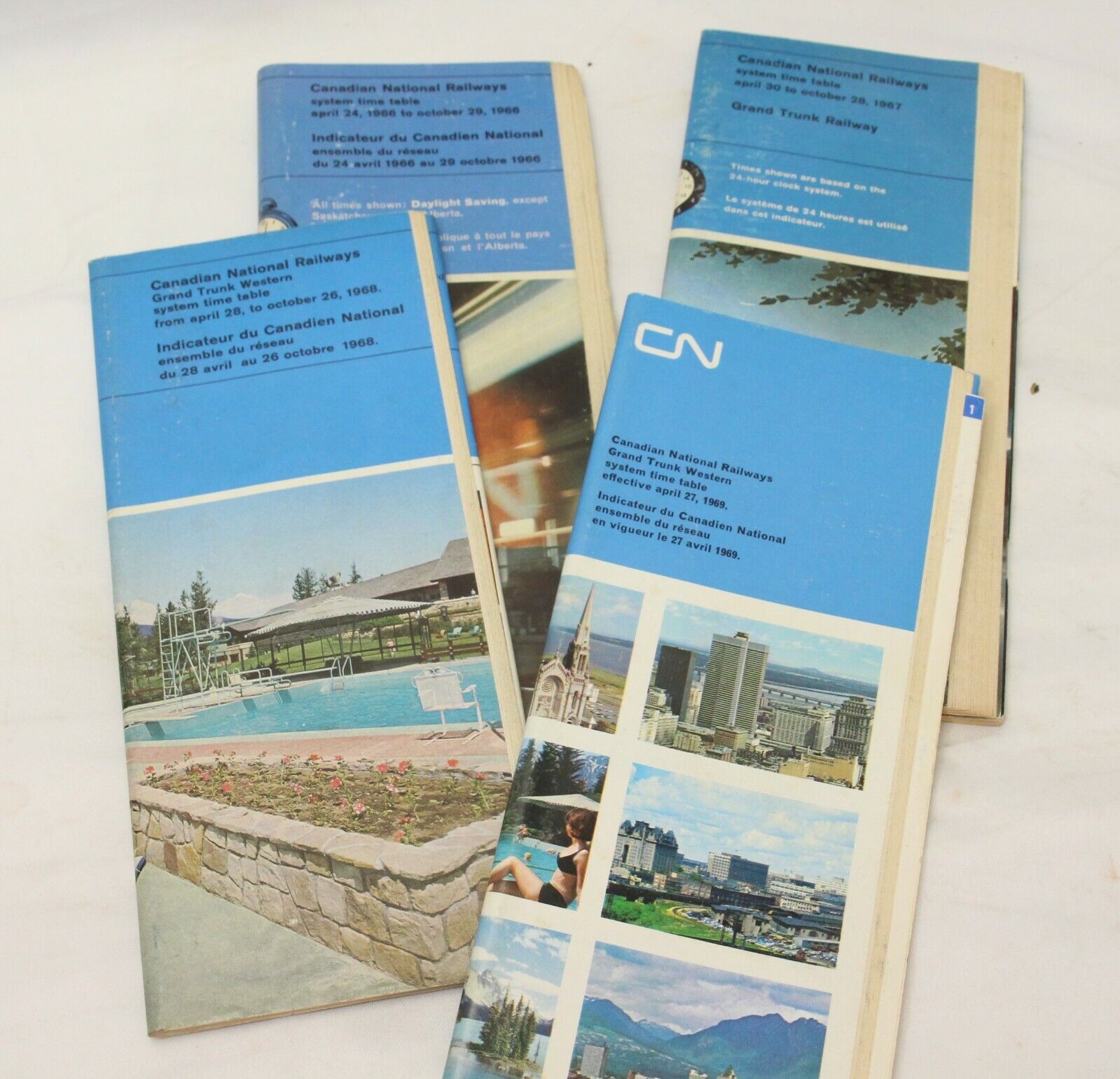 4 CN Canadian National Railways Time Table 1966 - 1969 Grand Trunk Rail