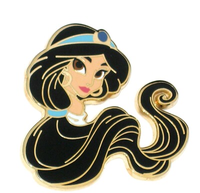 LE 200 Disney Pin Aladdin Jasmine Big Brown Eyes Long Hair Elegant Portrait Acme