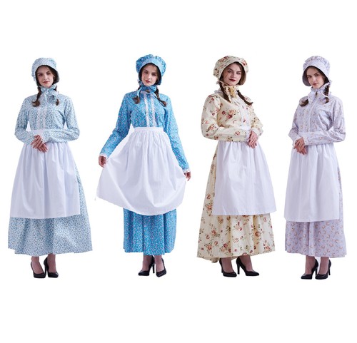 Colonial Civil War Reenactment Pilgrim Pioneer Dress Puritan Costume Outfit