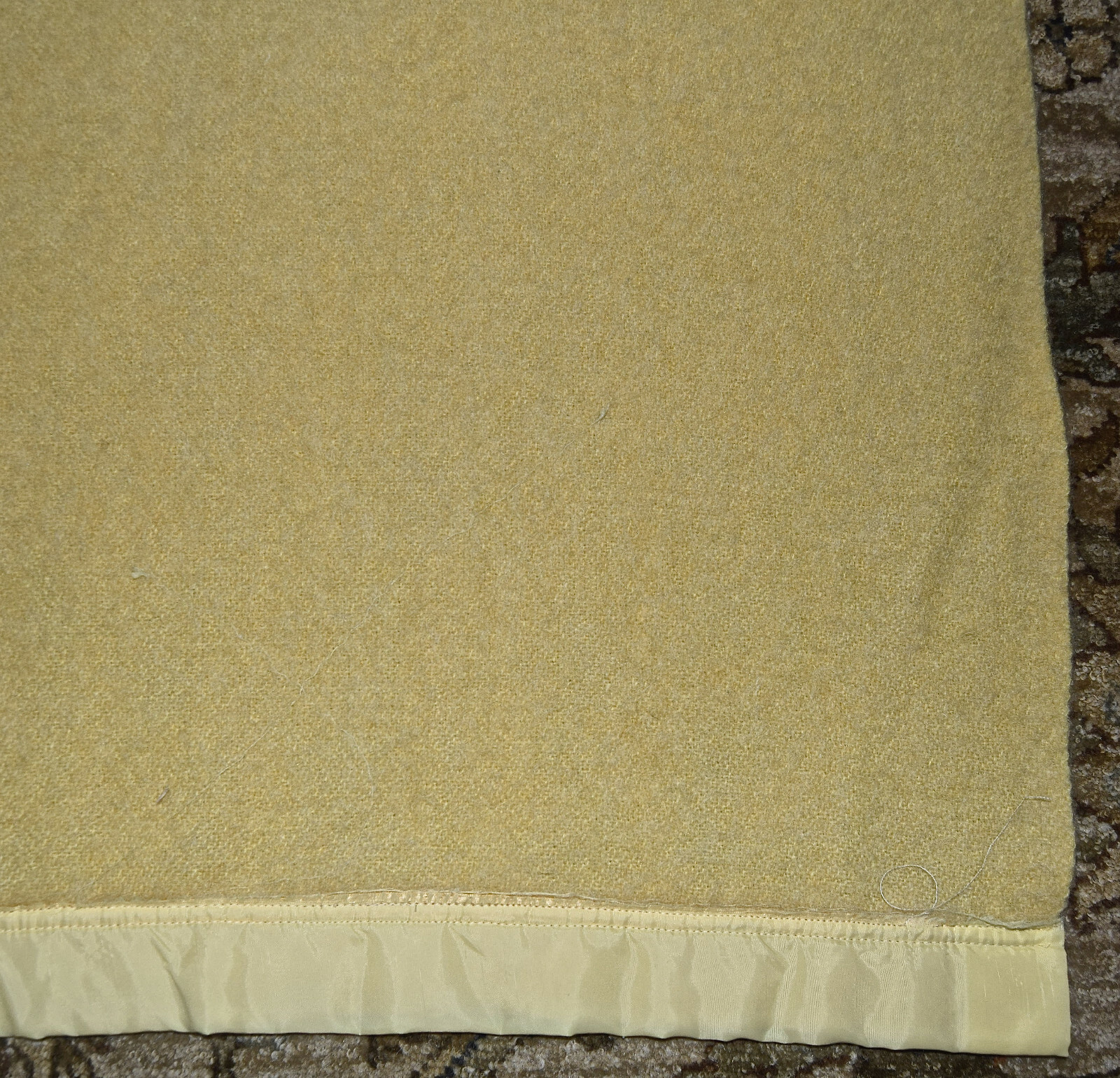 Vintage Yellow Wool Blanket.