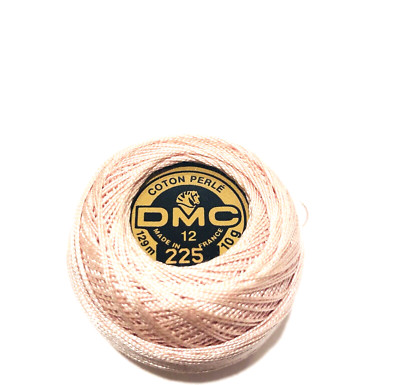 DMC Coton Perle Thread Size 12 Light Pink Color 225 Cotton Needlepoint France
