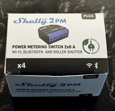 Shelly Plus 2PM WiFi & Bluetooth 2 Channels Smart Relay Switch with Power Meter