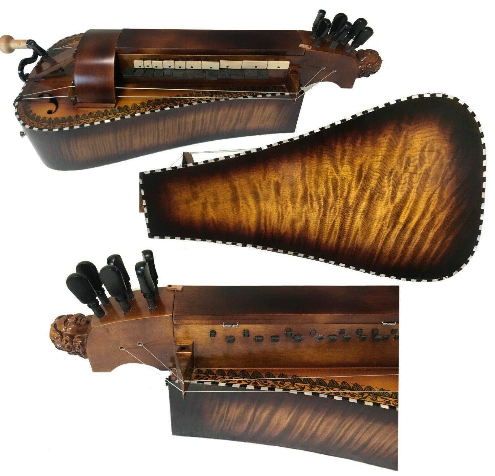 ハーディーガーディー 6 strings 23 keys Hurdy Gurdy,Maple wood hurdy-gurdy,inlaid
