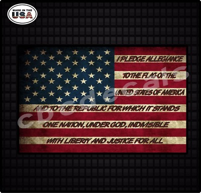 American Flag Pledge of Allegiance  Printed Decal Window Decal Yeti Cup Sticker1
