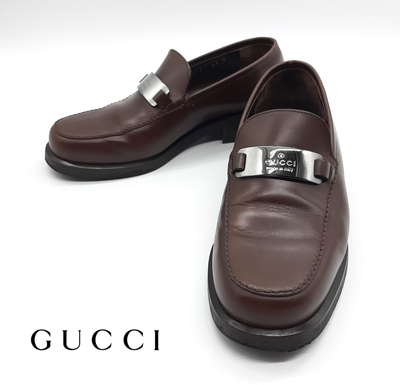 Dark brown best sale gucci loafers