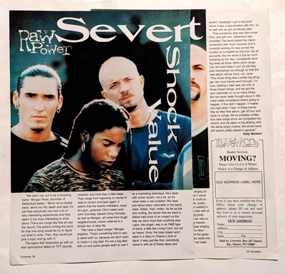 SEVENDUST / LAJON WITHERSPOON / 2 PAGE SHOCK VALUE MAGAZINE ARTICLE COMPLETE