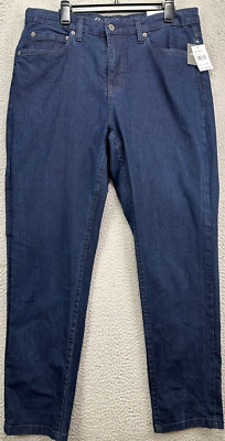 Eddie Bauer Jeans Mens 36X30 Voyager Flex Blue Slim Straight Stretch Denim NEW