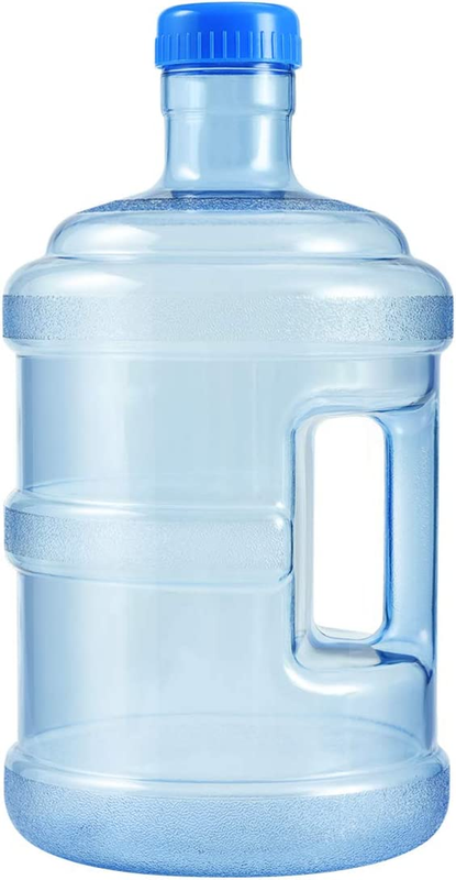 BPA Free Water Bottle with Screw Caps: 5 L Water Container Easy Grip Carry Handl