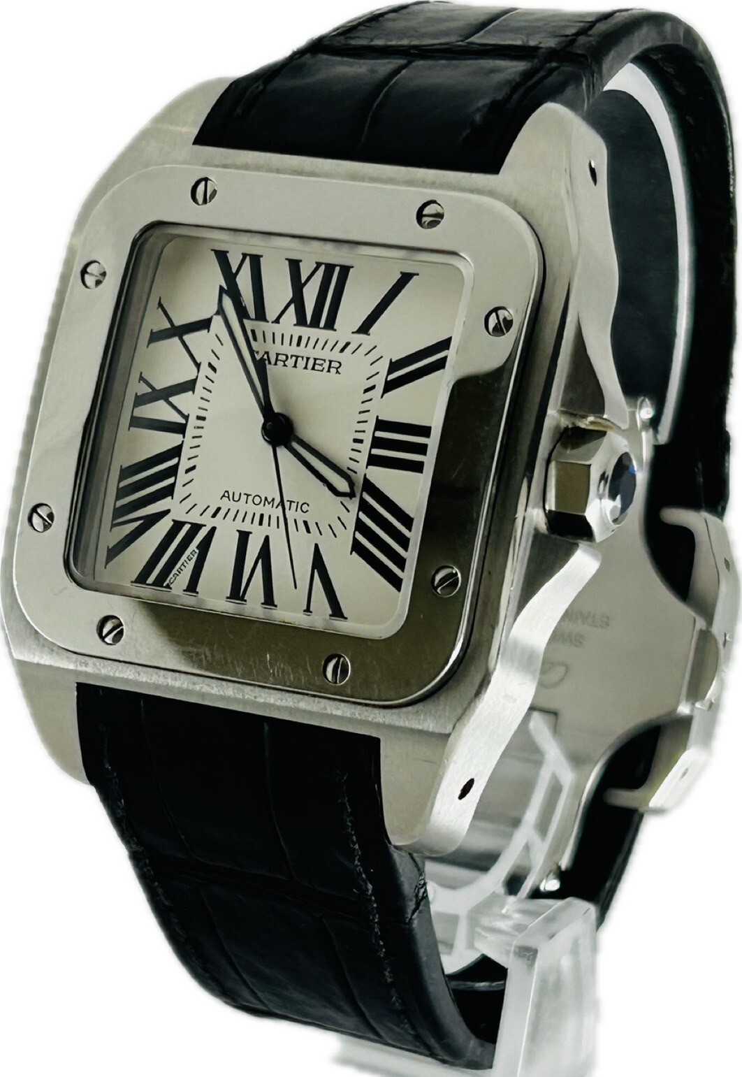 Discount Cartier Santos 100 LM W20073X8 2656 White Mens
