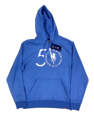 

NEW New Balance New York City Marathon 50th 2021 Pullover Hoodie Blue Mens Sz M, Синий