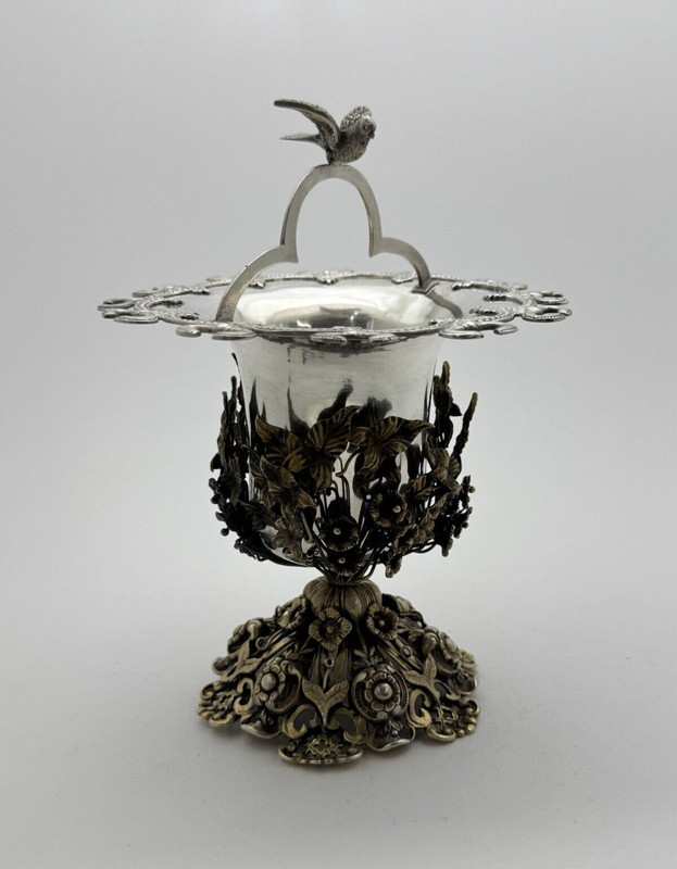 A Magnificent Highest Quality Antique European Silver Spoon Holder