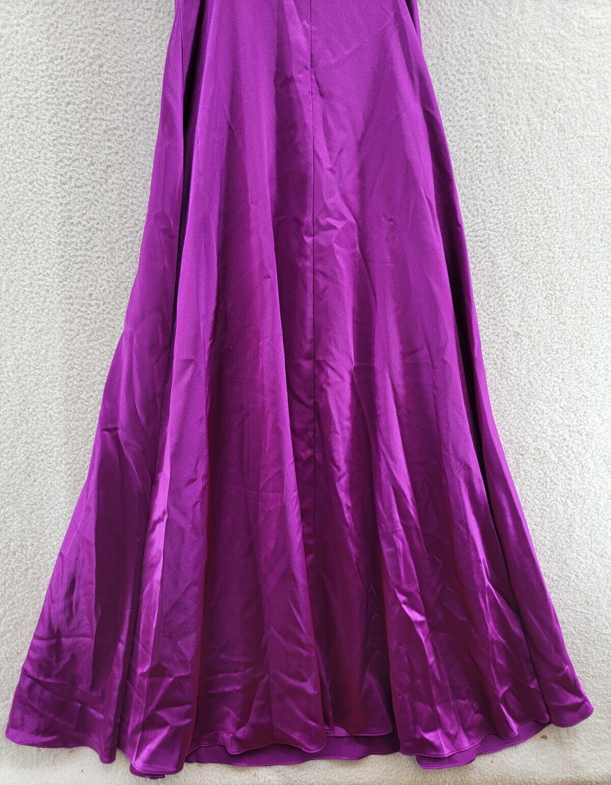 Aidan by Aidan Mattox Twist Front Mermaid Gown Women's 8 Purple Adjustable Strap - Picture 10 of 12