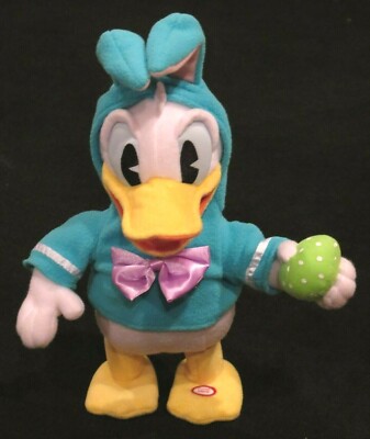 Hallmark Donald Duck Easter Bunny Plush Toy Sings Polly Wolly Doodle Clean Nice!