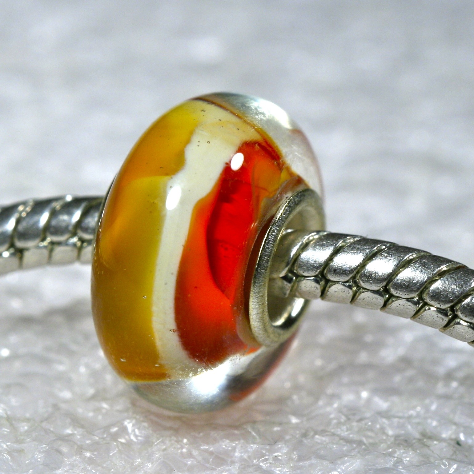 Single Core European Murano Style Glass Bead-