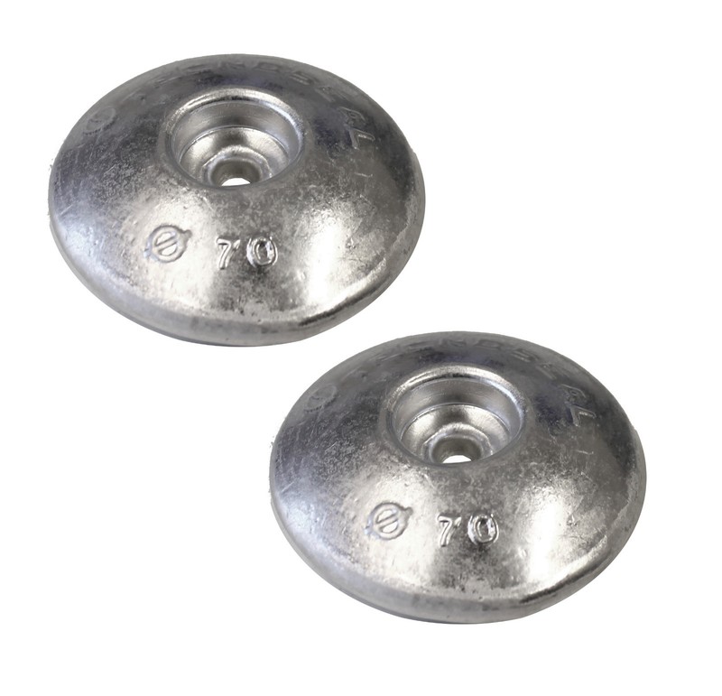 2x Tecnoseal Rumpfanode Aluminium Ã50 70 90 110 Mm Ruderanoden Telleranode Anode