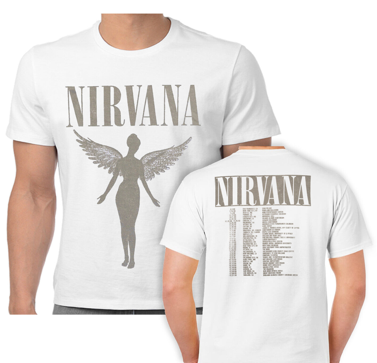 Nirvana T Shirt In Utero Tour Grunge Kurt Cobain Angelic Nirvana T Shirt In Utero Tour Grunge Kurt Cobain Angelic