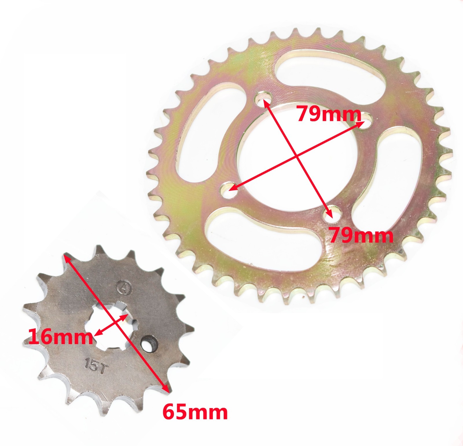 Yamaha RX 100 Chain Sprocket Set Front 15 Teeth And Rear 39 Teeth 