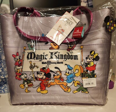 Harveys Seatbelt Tote Magic Kingdom Purple Disney World Map Vault Collection NWT