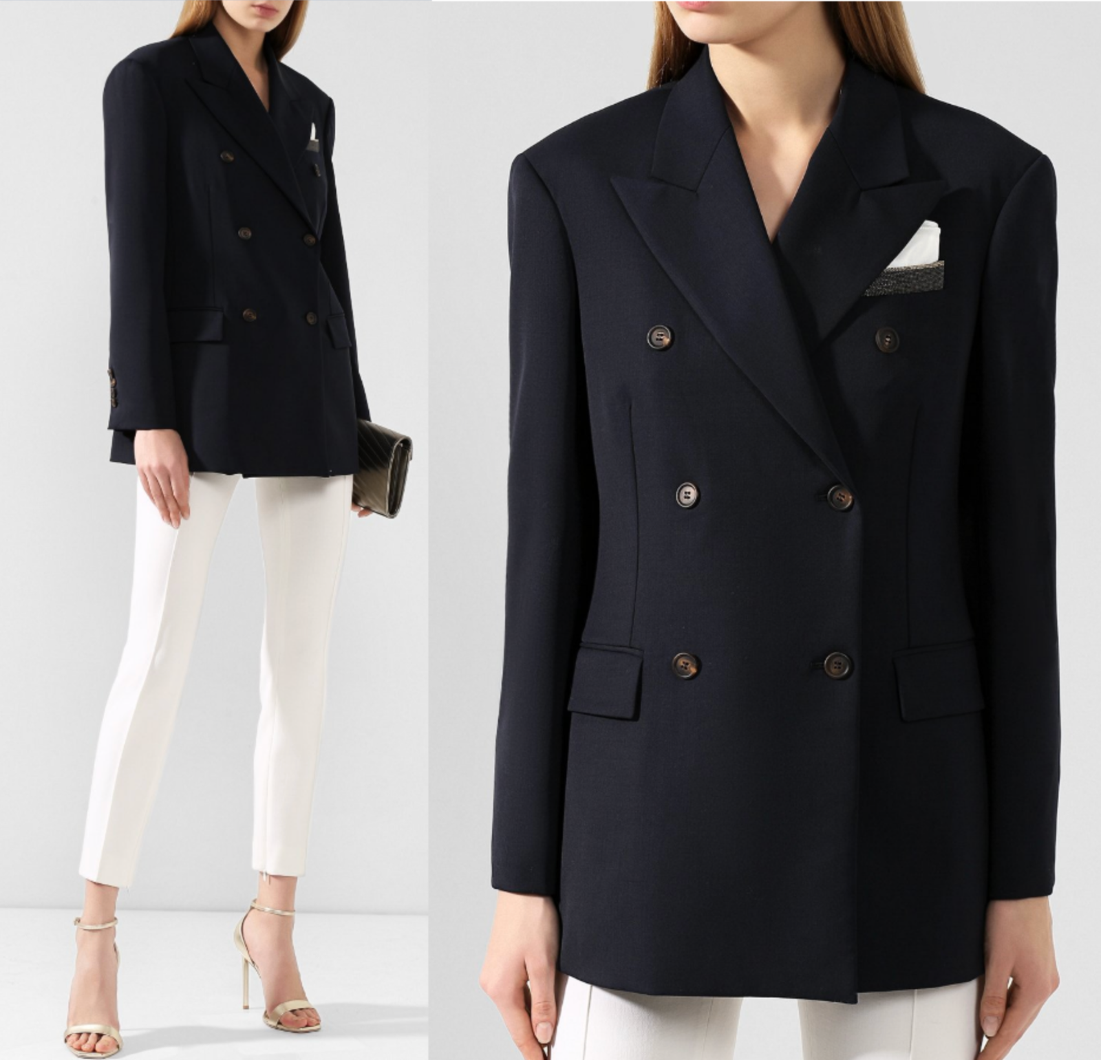 ジャケット Brunello Cucinelli Double-Breasted Jacket BRUNELLO CUCINELLI Double-breasted Embellished Twill Navy