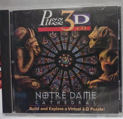 Hasbro Interactive  Puzz 3-D CD Notre Dame Cathedral Puzzle WIN 98 - Used.