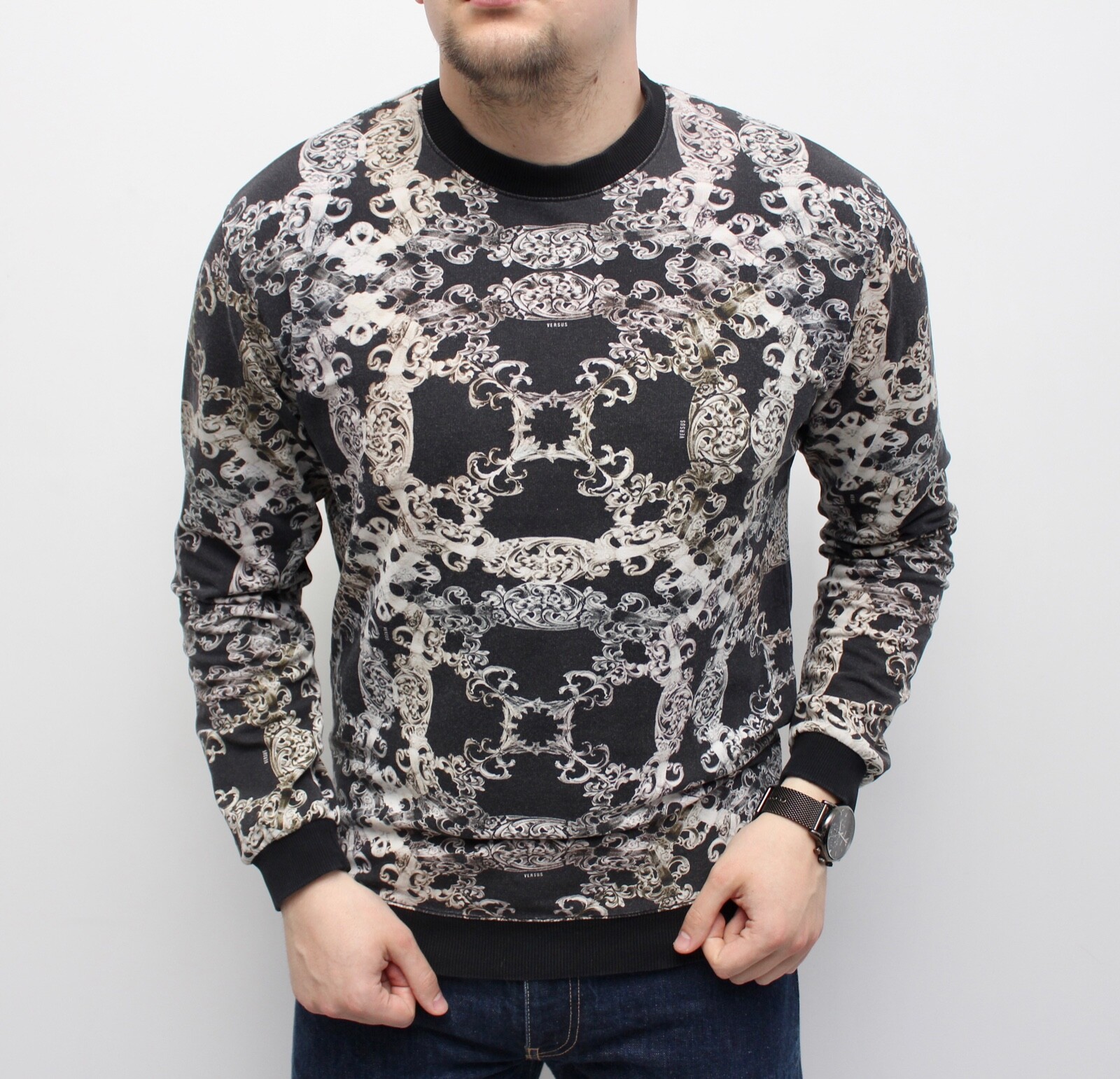 Men's VERSUS VERSACE Baroque Patterned Sweatshirt Pullover