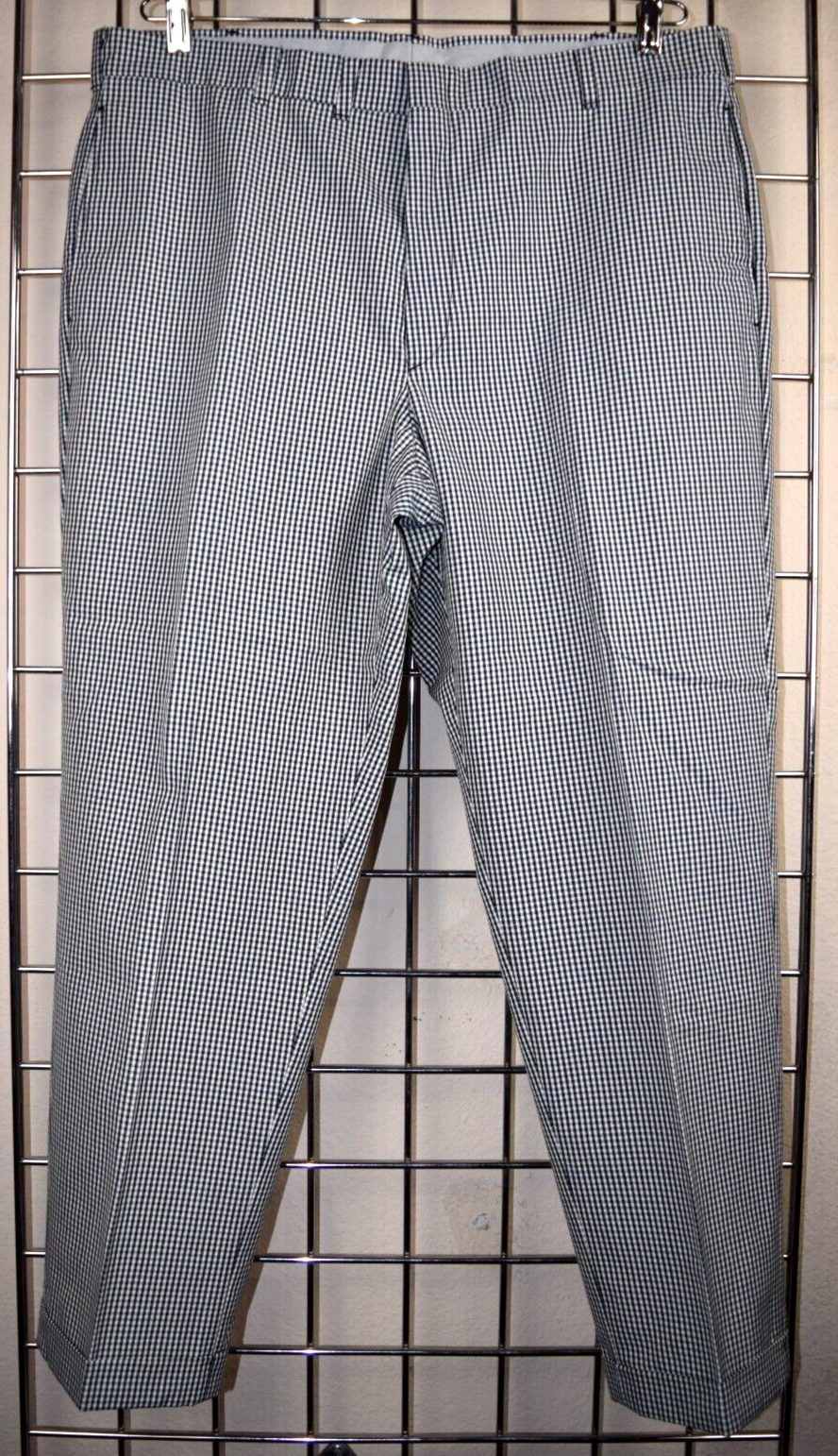 Levi's Pants VTG 60s 70s Sta Prest Slacks Blue Gingham Check