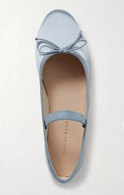 NIB Loeffler Randall Leonie Light Blue Satin Ballet Flats 9.5