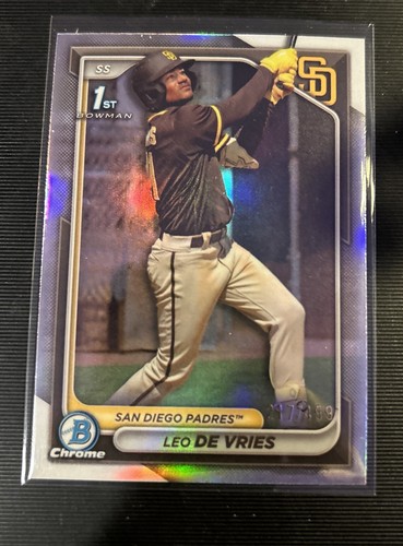 LEO DE VRIES 2024 BOWMAN CHROME 1ST PROSPECT REFRACTOR #/499