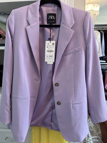 ZARA 紫 パープル 金ボタン ダブル ジャケット パンツ スーツ ZARA 紫 パープル 金ボタン ダブル ジャケット パンツ スーツ