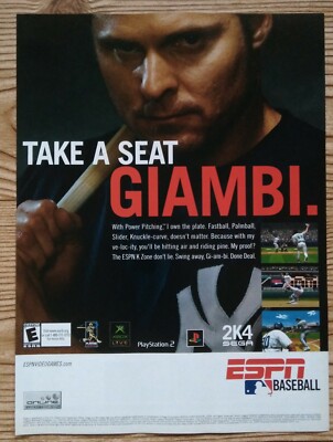ESPN MLB 2K4 PS2 Xbox Print Ad/Poster Official Jason Giambi Baseball Wall Art