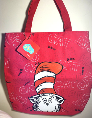 Dr. Seuss Cat in the Hat large 16 x 16 Canvas Tote bag 2008 RARE