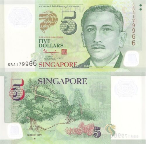 Singapore 5 Dollars - President/Garden City/p47-New (ND/2020) One Solid Star UNC