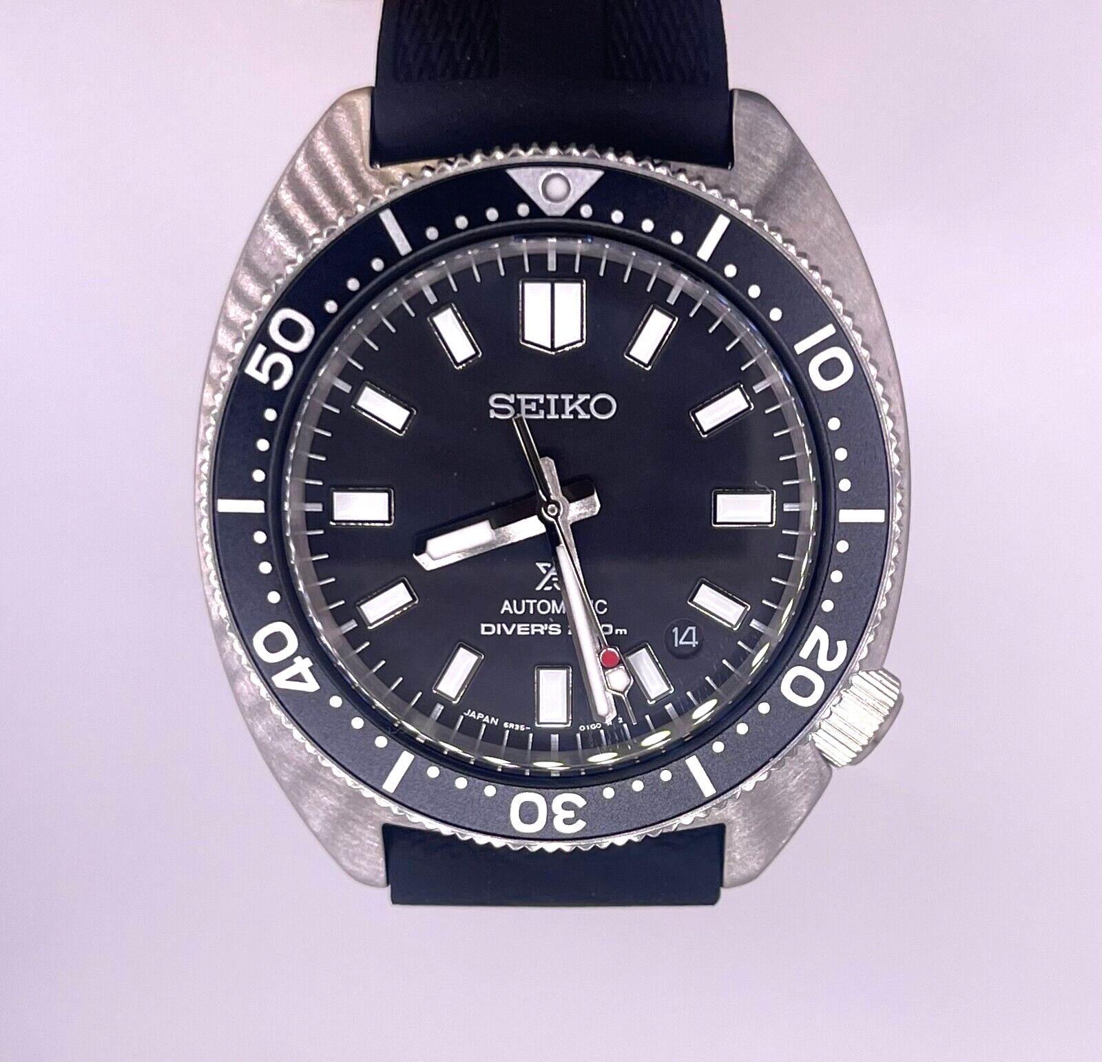 Pre-owned Seiko Luxe Prospex Diver Black Dial And Rubber Spb317 Watch In Box With Tags
