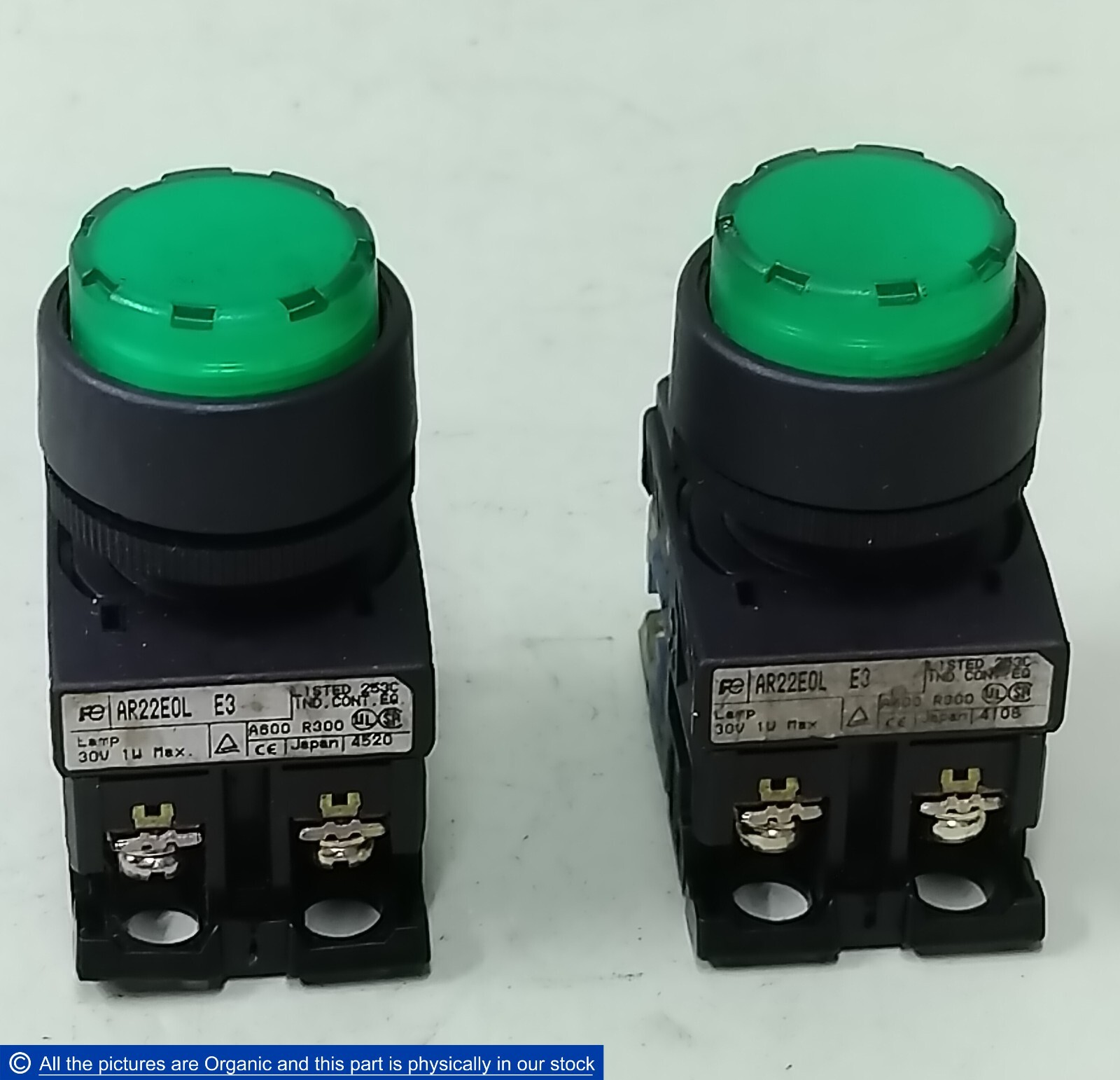 美品 LIGHTING ARUT FALF ENORNOPIN エネルノピン Fuji AR22E0L E3 Illuminated Pushbutton Switch Green 30V 1W