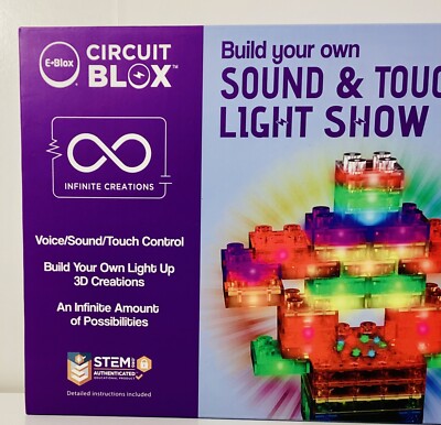 NEW E-Blox 3D Creations-Build Your Own-SOUND & TOUCH Controlled Light Show-5+