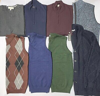 Huge Lot Men's Sweaters - Vest Cardigan 1/4 Zip Merino Wool - Goodthreads - XL