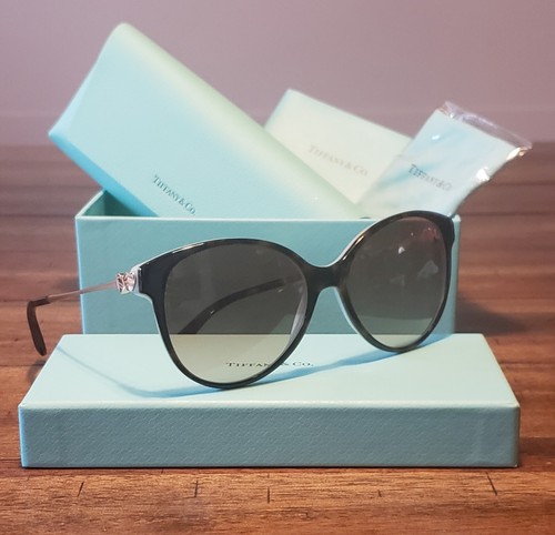 Pre-owned Tiffany & Co . Tf 4127 8134/3b Havana/blue & Brown Sunglasses