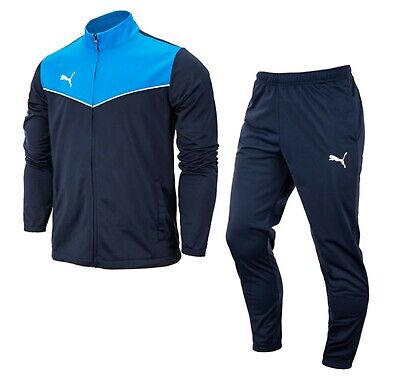 Puma Men Individual-Rise Suit Set Blue Navy Jacket Pants Casual Jersey 65753402