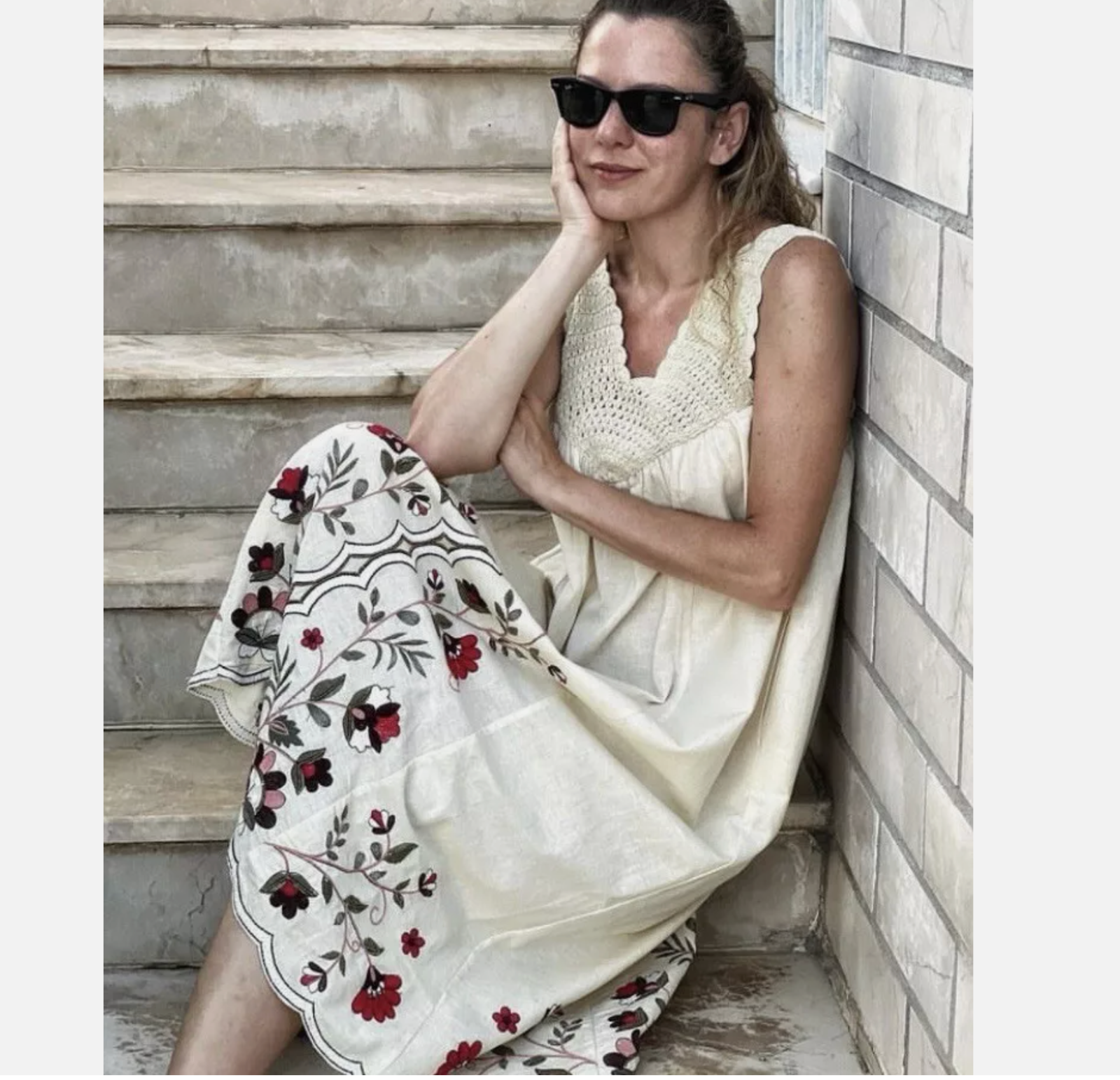 ZARA $119 CONTRAST CROCHET DRESS with embroidered beads