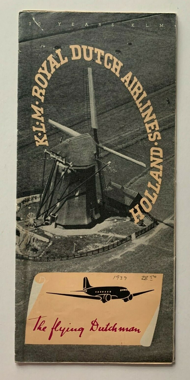 K.L.M  DUTCH AIRLINES パンフレット レトロ 希少 K.L.M DUTCH AIRLINES パンフレット レトロ 希少 Vintage 1939
