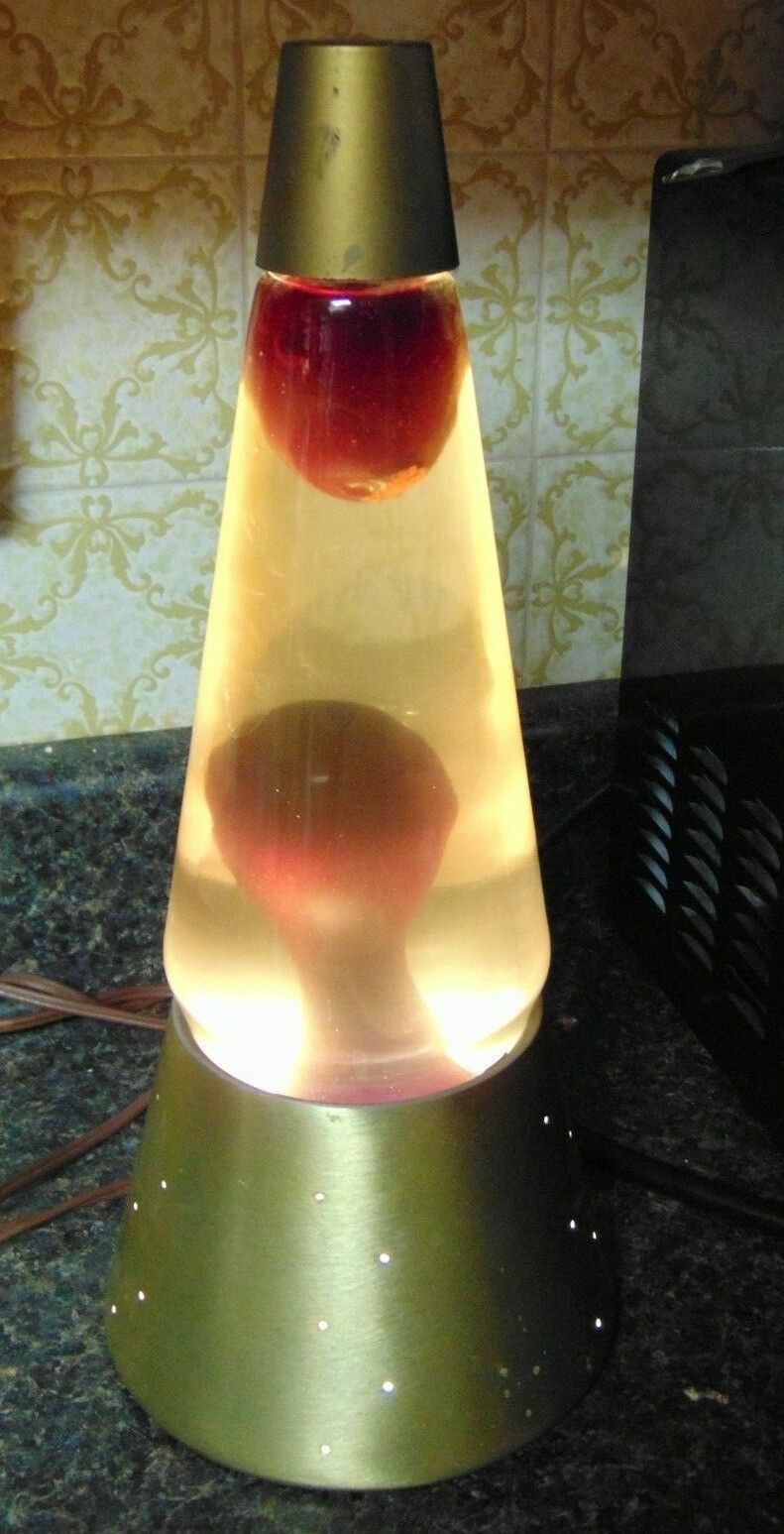 Working Retro Old Vintage 1970s Lava Lamp Starlight Century Red Gold Lite Light